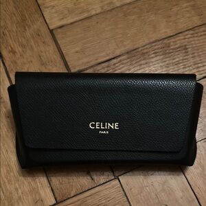 Celine Black Textured Leather Clutch
